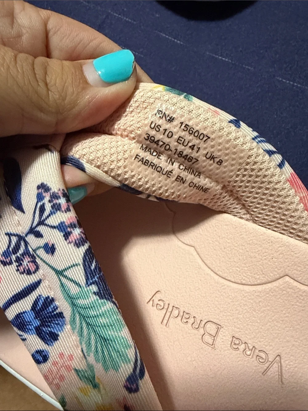 Vera Bradley Pink Floral Cushioned Flip Flops